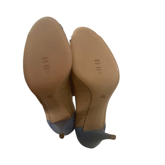 Moschino cheap and chic womens 41 9.5 blue bow straw cute woven leather Italy - Picture 7 of 11